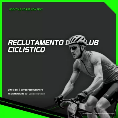 Promozione del reclutamento del club ciclistico moderno nero e verde