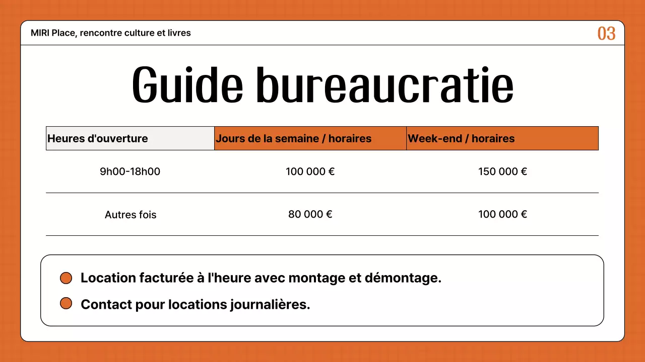 Guide pour la location d'un espace orange et rétro