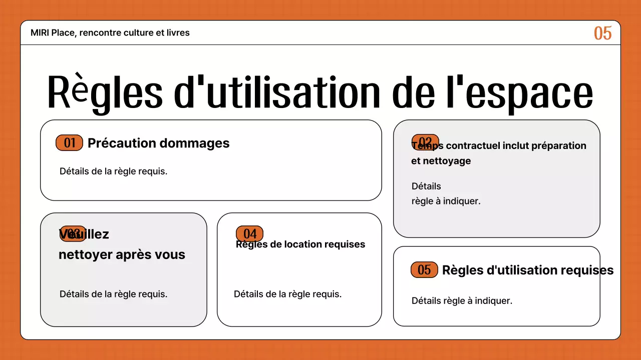 Guide pour la location d'un espace orange et rétro