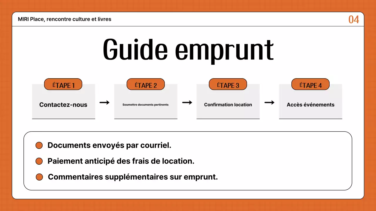 Guide pour la location d'un espace orange et rétro