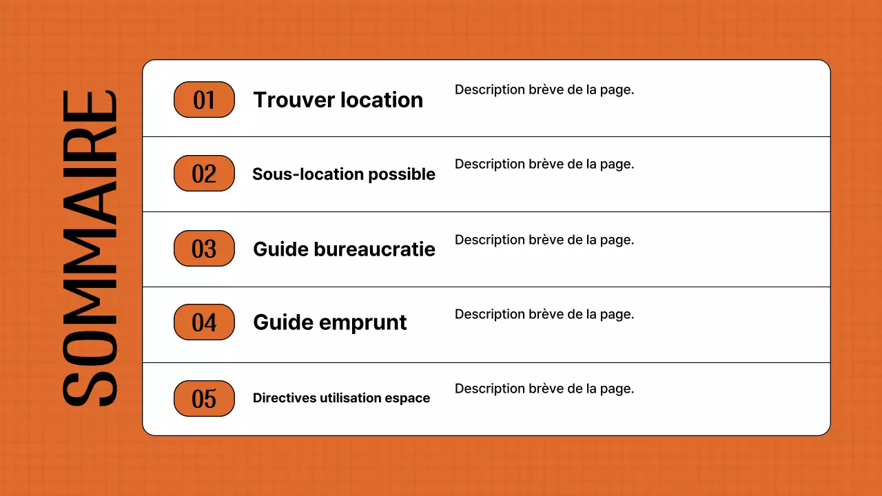 Guide pour la location d'un espace orange et rétro