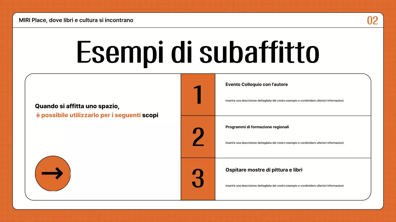 Guida all'affitto di un locale arancione e retrò