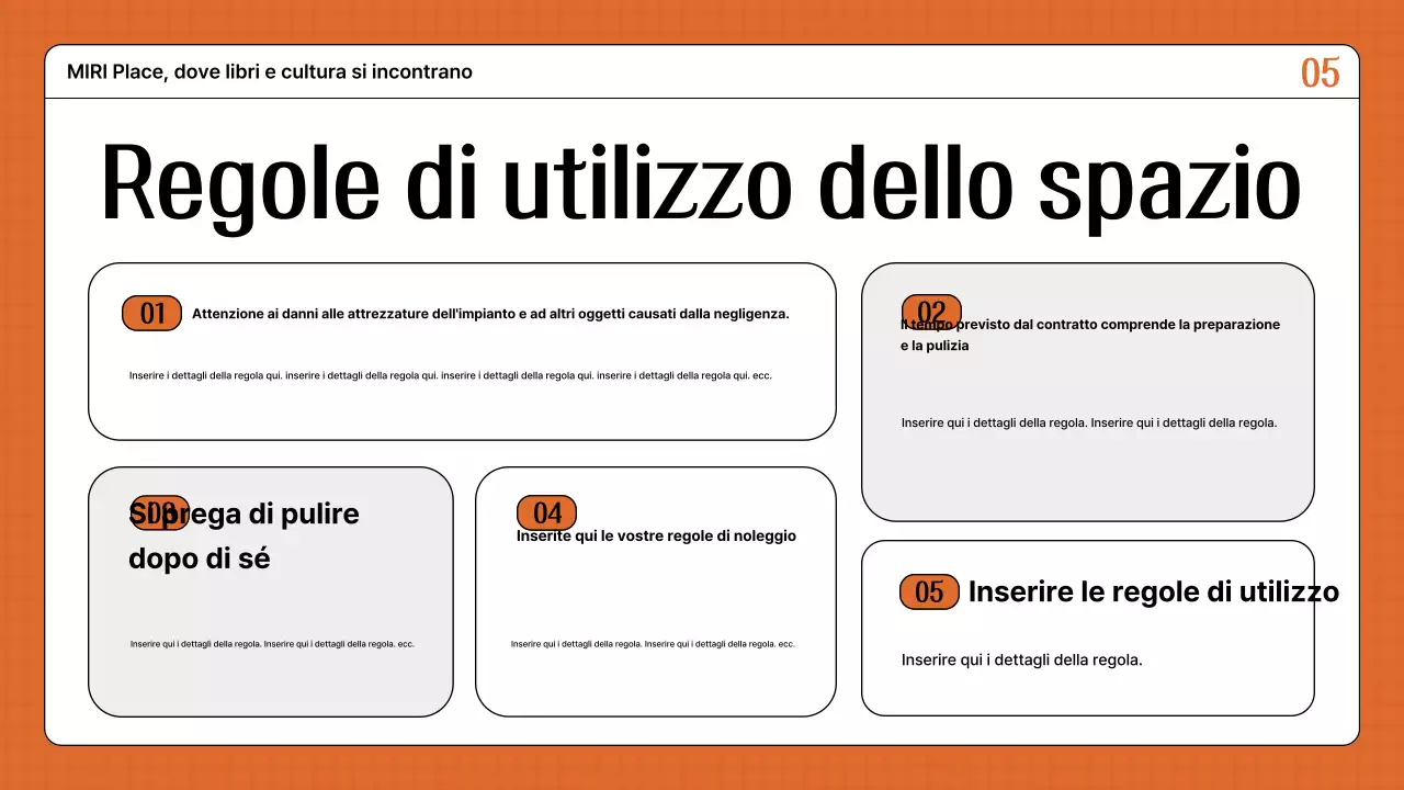 Guida all'affitto di un locale arancione e retrò