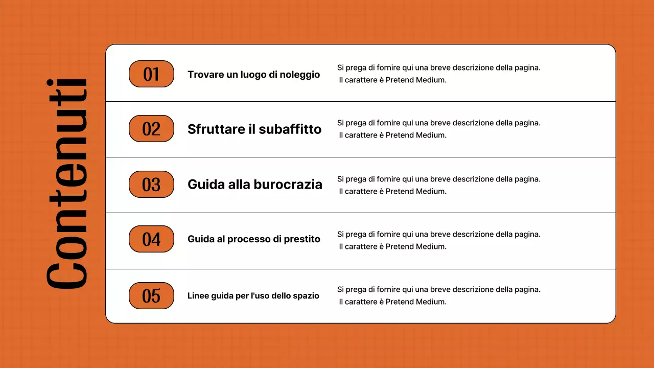 Guida all'affitto di un locale arancione e retrò