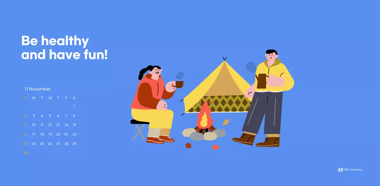 Lịch tạo động lực với hình ảnh minh họa sống động và những câu nói tích cực trên nền xanh da trời.