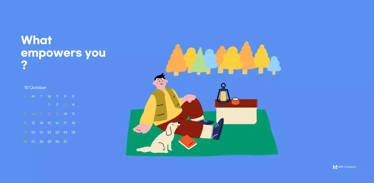 Lịch tạo động lực với hình ảnh minh họa sống động và những câu nói tích cực trên nền xanh da trời.