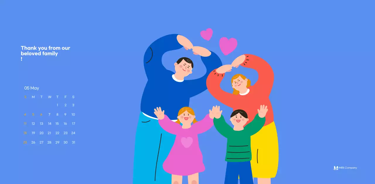 Lịch tạo động lực với hình ảnh minh họa sống động và những câu nói tích cực trên nền xanh da trời.