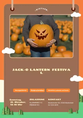 Halloween-Ankündigungen in Orange und Braun