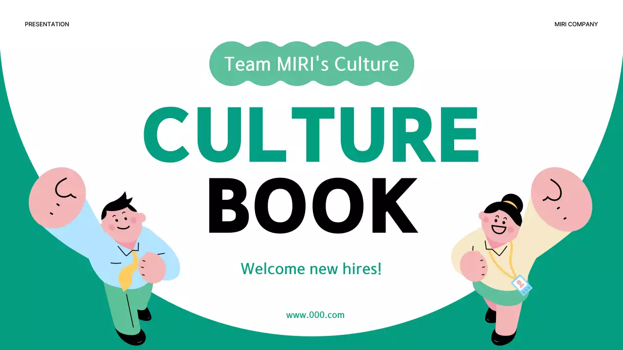 Um guia para o livro de cultura empresarial simples em verde e menta