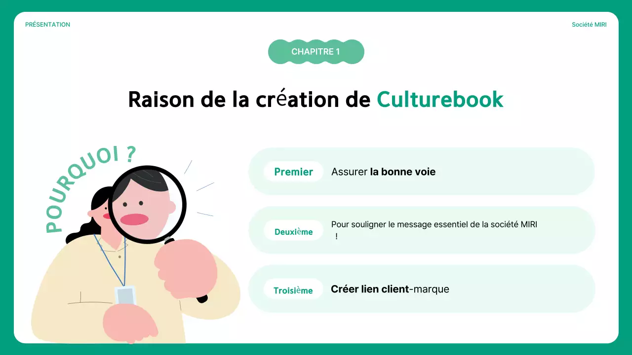 Guide de la culture d'entreprise simple livre en vert et menthe