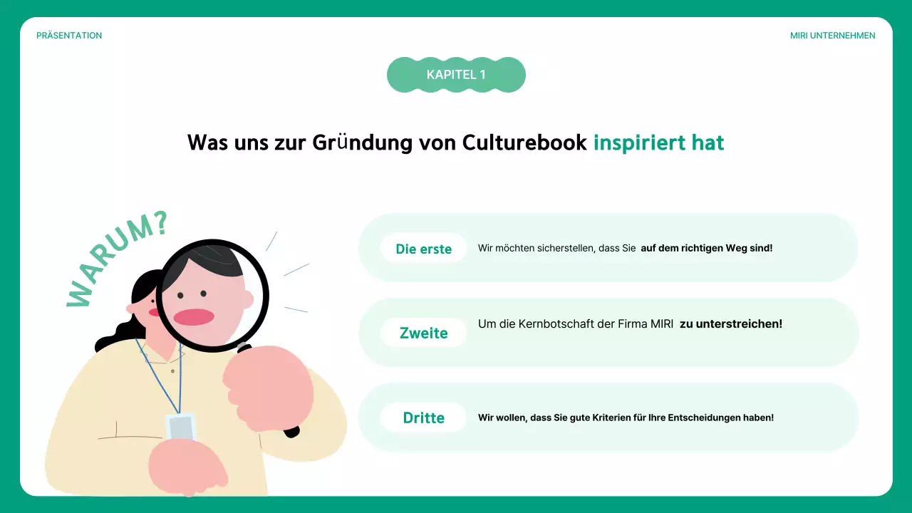 Ein Leitfaden für die einfache Unternehmenskultur Buch in grün und mint