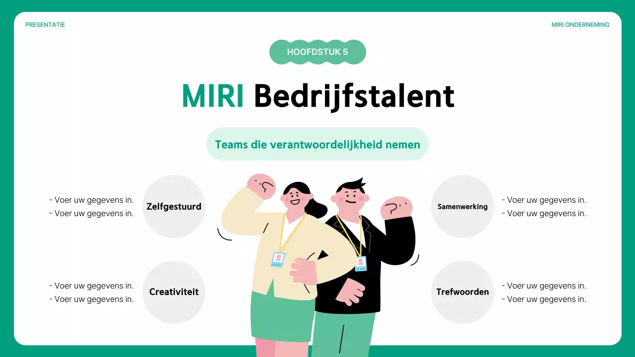 Een gids voor het eenvoudige bedrijfscultuurboek in groen en mint