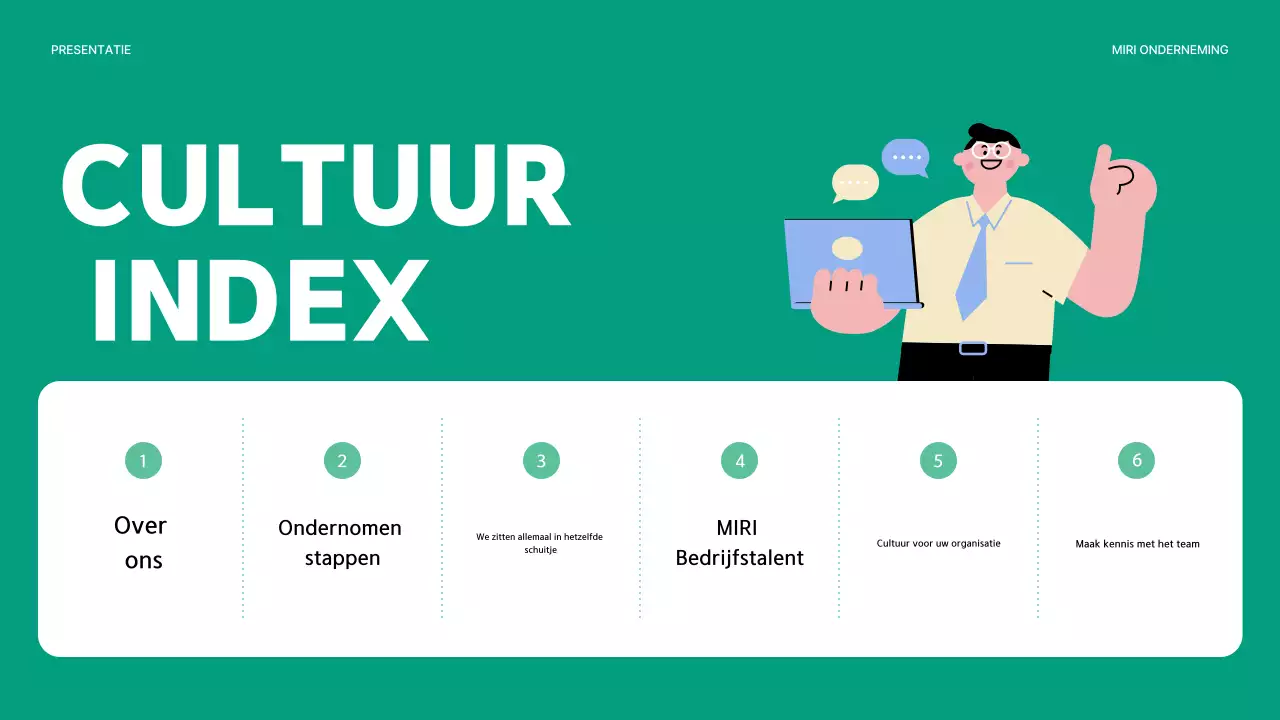 Een gids voor het eenvoudige bedrijfscultuurboek in groen en mint