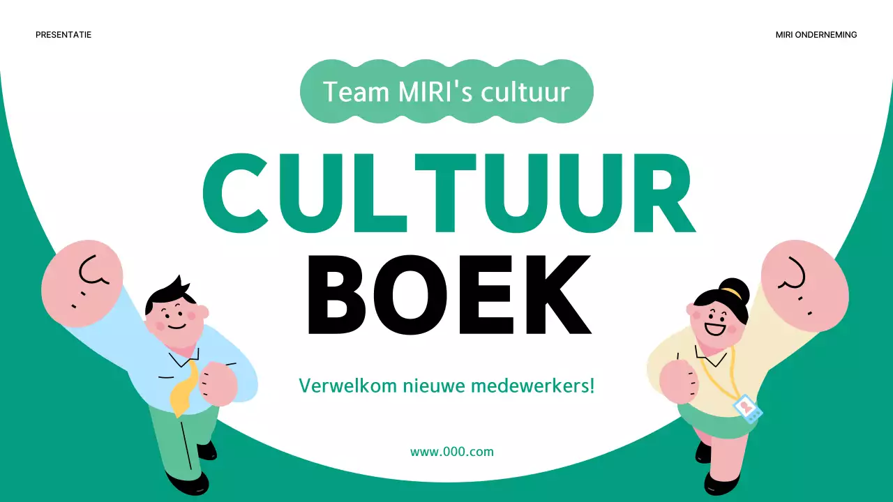 Een gids voor het eenvoudige bedrijfscultuurboek in groen en mint