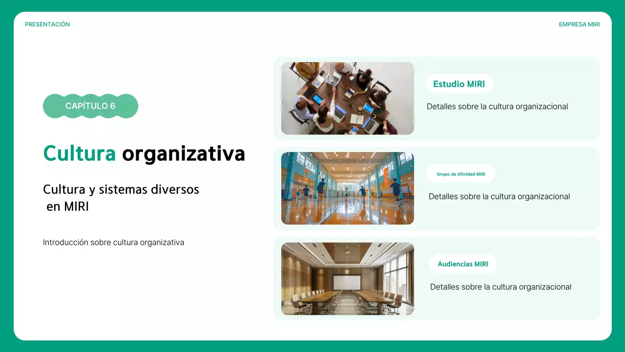 Guía del libro de cultura empresarial sencilla en verde y menta