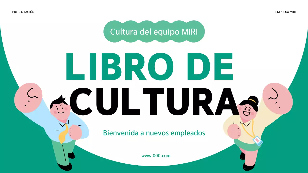 Guía del libro de cultura empresarial sencilla en verde y menta