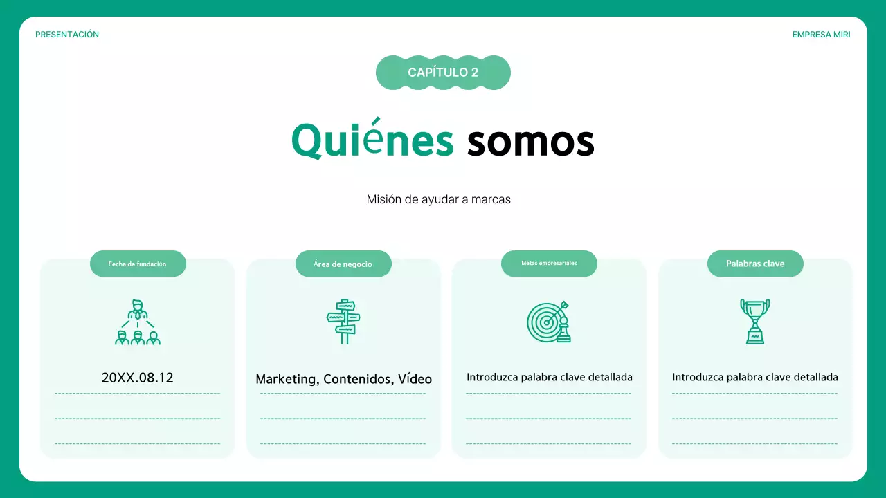 Guía del libro de cultura empresarial sencilla en verde y menta