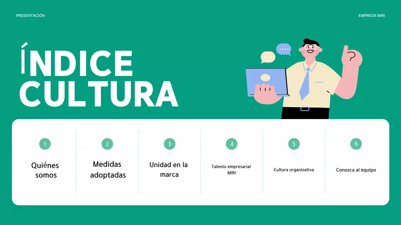 Guía del libro de cultura empresarial sencilla en verde y menta