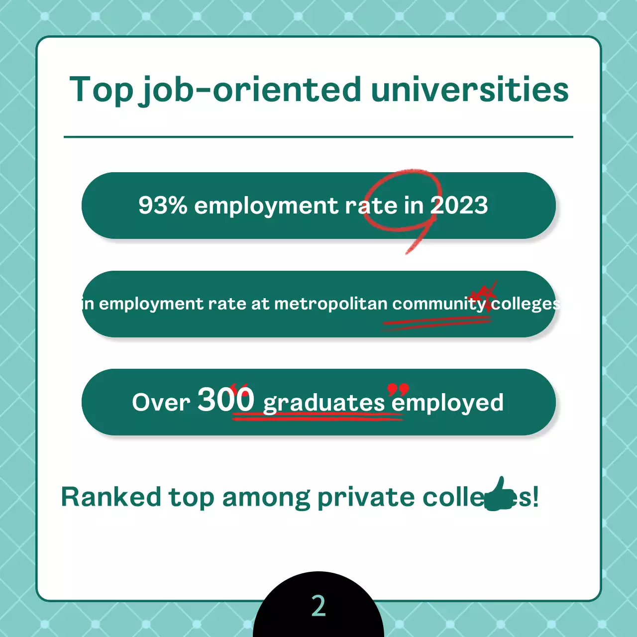 A clean, mint-colored college recruitment announcement