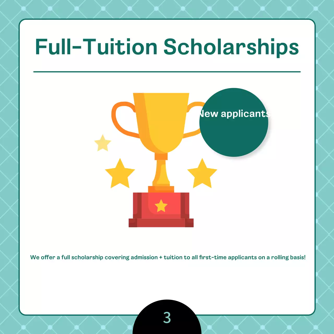 A clean, mint-colored college recruitment announcement