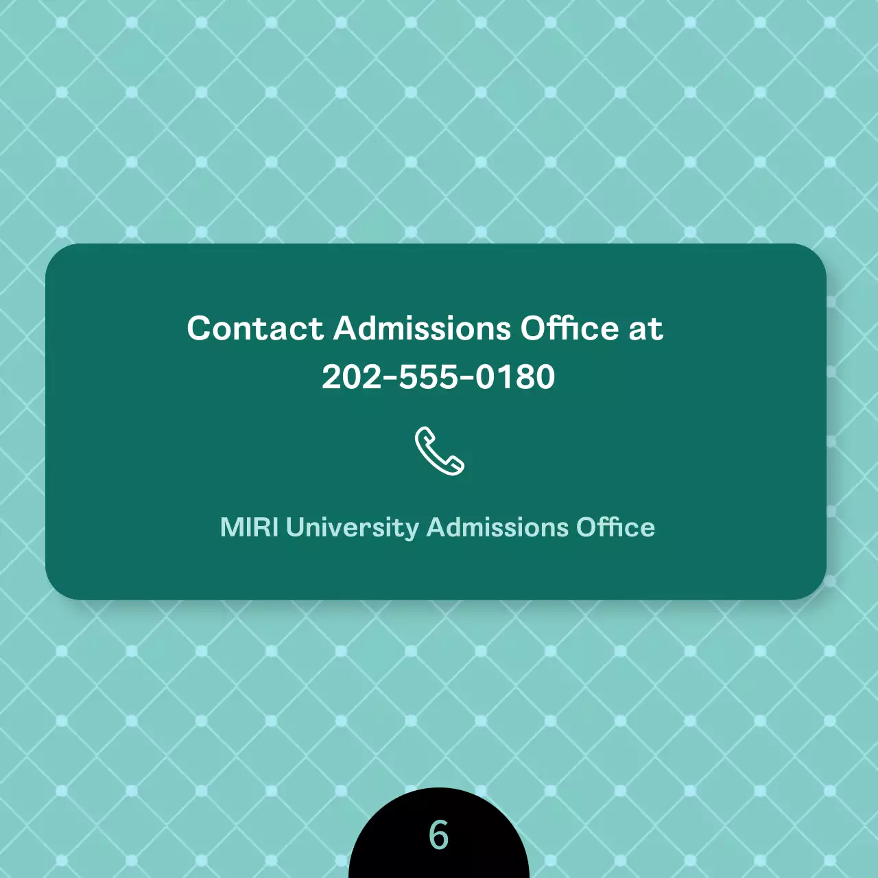 A clean, mint-colored college recruitment announcement