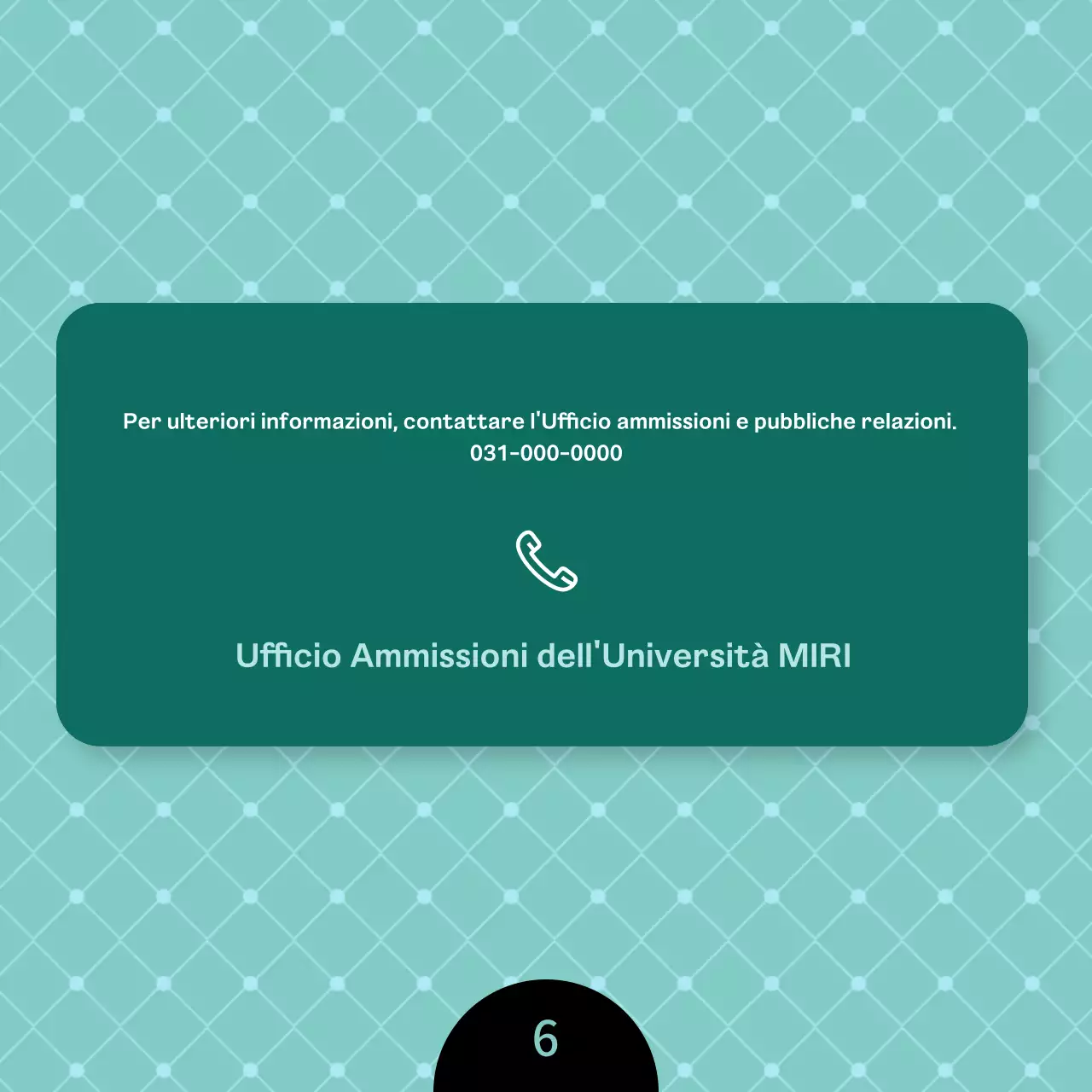 Un bando di reclutamento universitario pulito e color menta