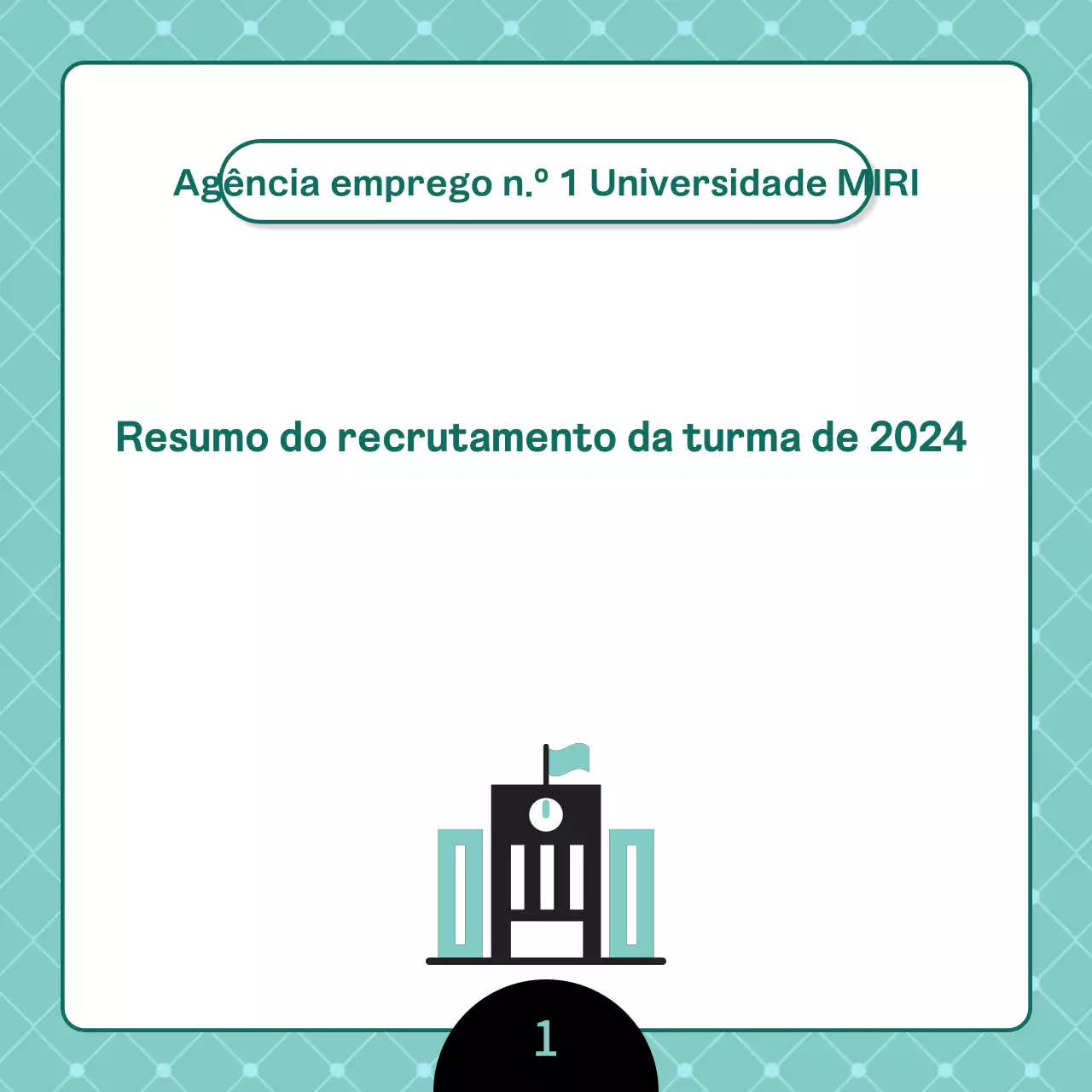 Um anúncio de recrutamento universitário limpo, cor de menta