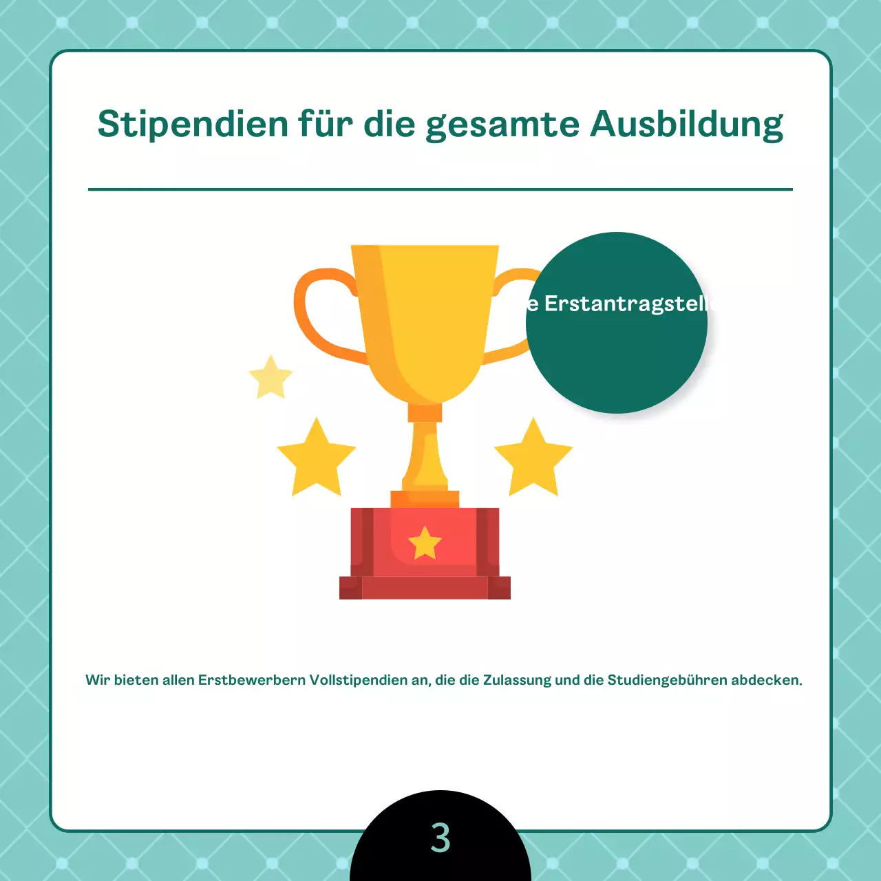 Eine saubere, mintfarbene Stellenausschreibung der Universität