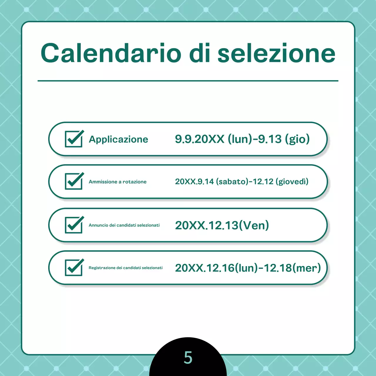 Un bando di reclutamento universitario pulito e color menta