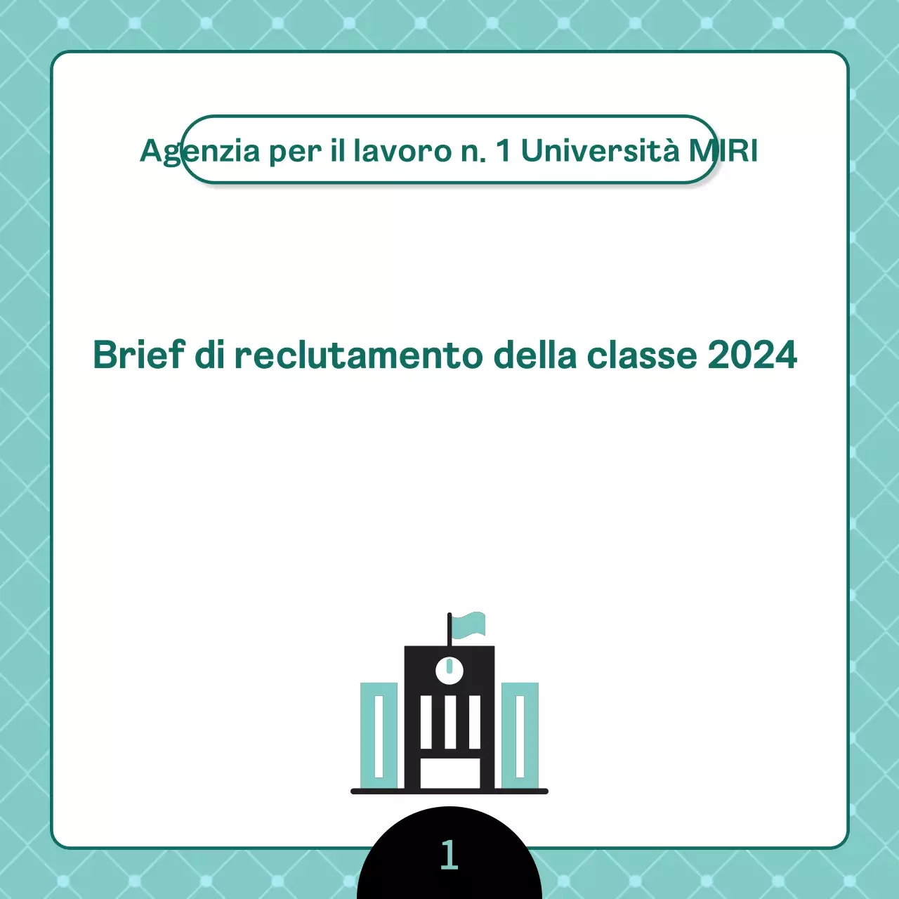 Un bando di reclutamento universitario pulito e color menta
