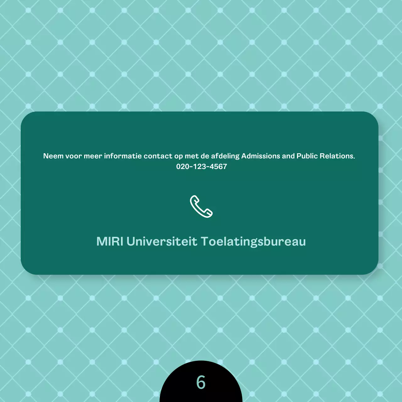 Een schoon, mintkleurig wervingsbericht voor universiteiten