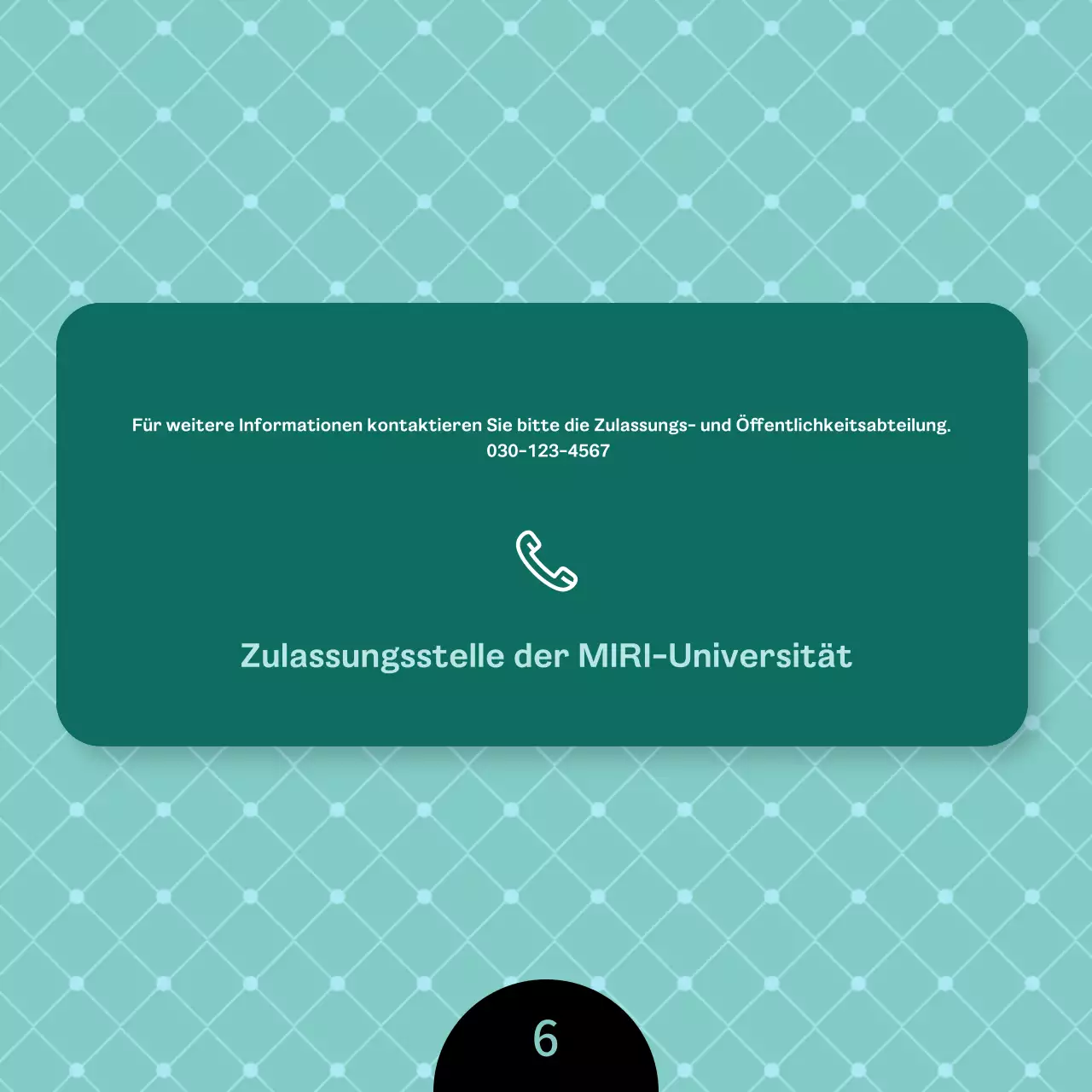 Eine saubere, mintfarbene Stellenausschreibung der Universität