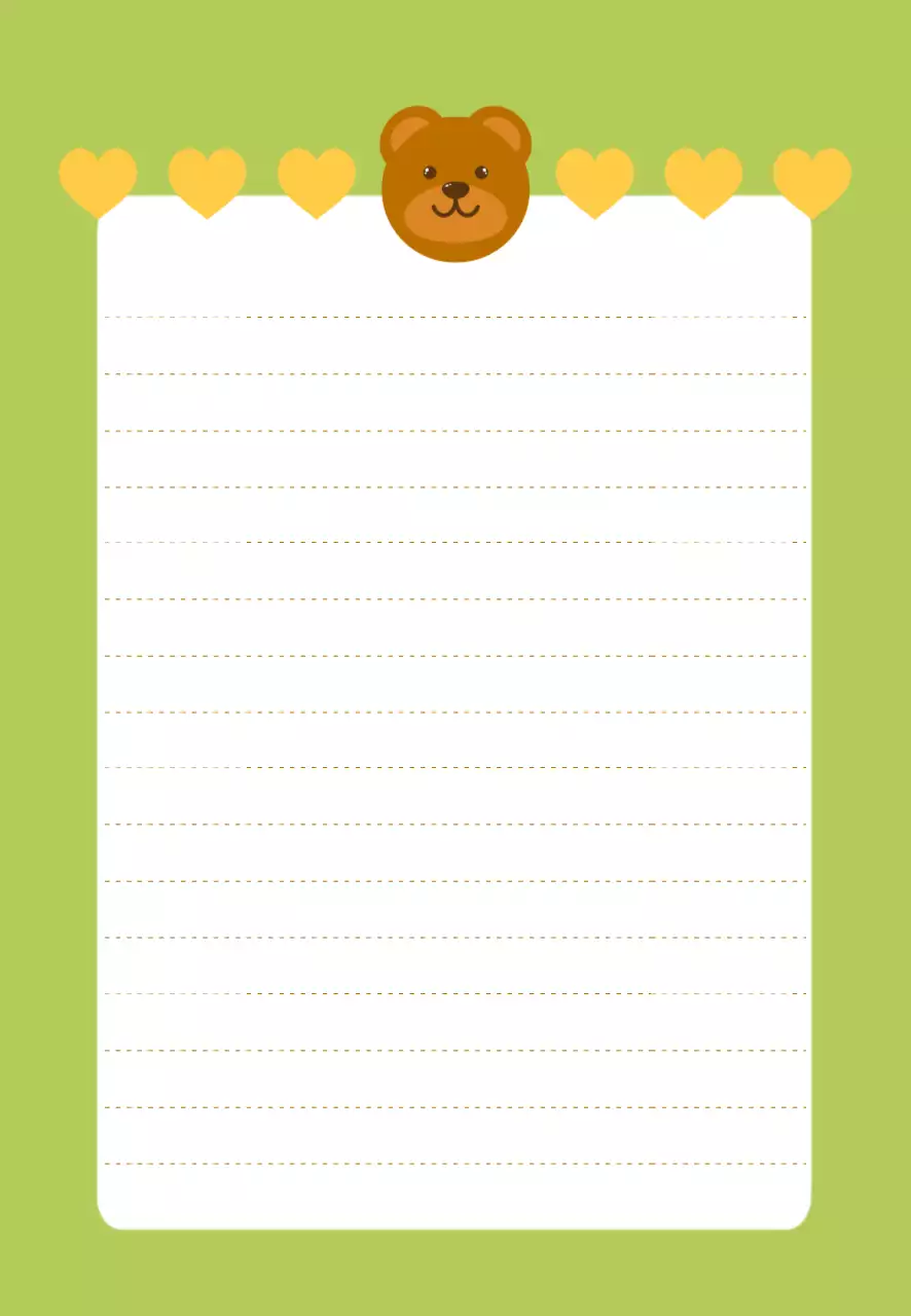 귀여운 곰돌이 메모지