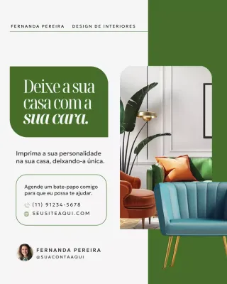 Postagem de promoção de serviço de design de interiores moderno e ecológico no Instagram