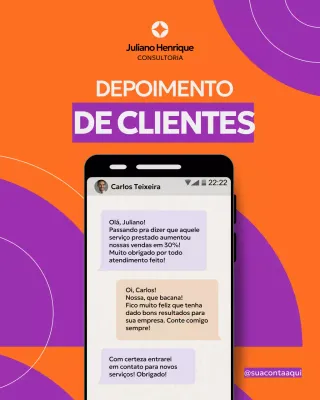 Postagem de depoimento brincalhão do Orange no Instagram