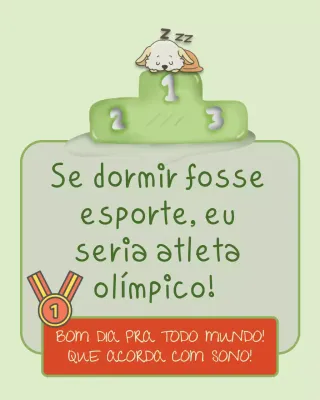 Postagem de Instagram de meme verde fofo e sonolento de bom dia