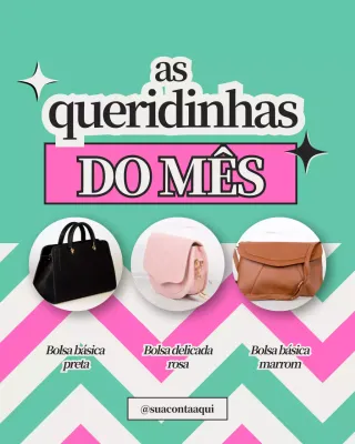 Postagem promocional de bolsas da moda Mint no Instagram