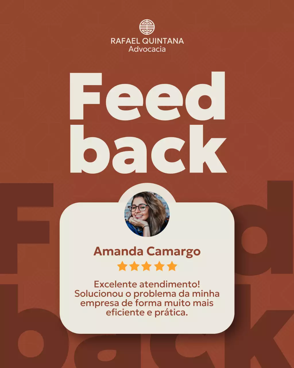 Postagem de depoimento do Brown Modern no Instagram