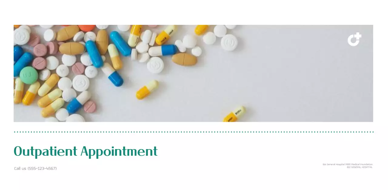 Hospital calendar with green photo frame