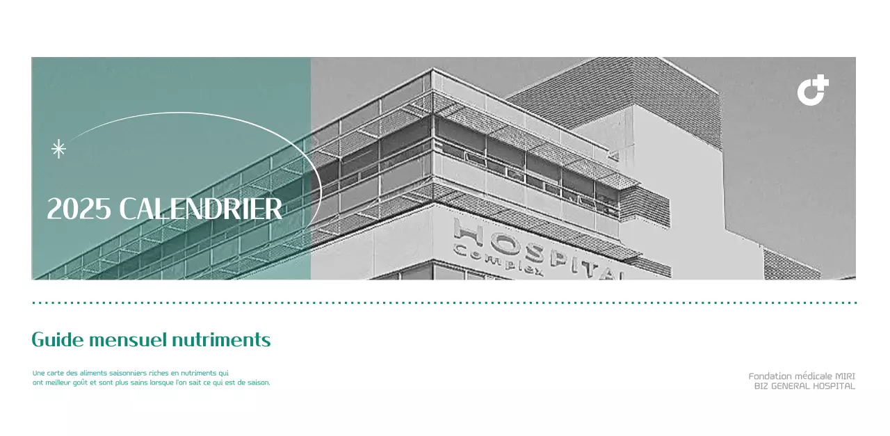 Calendrier hospitalier dans un cadre photo vert