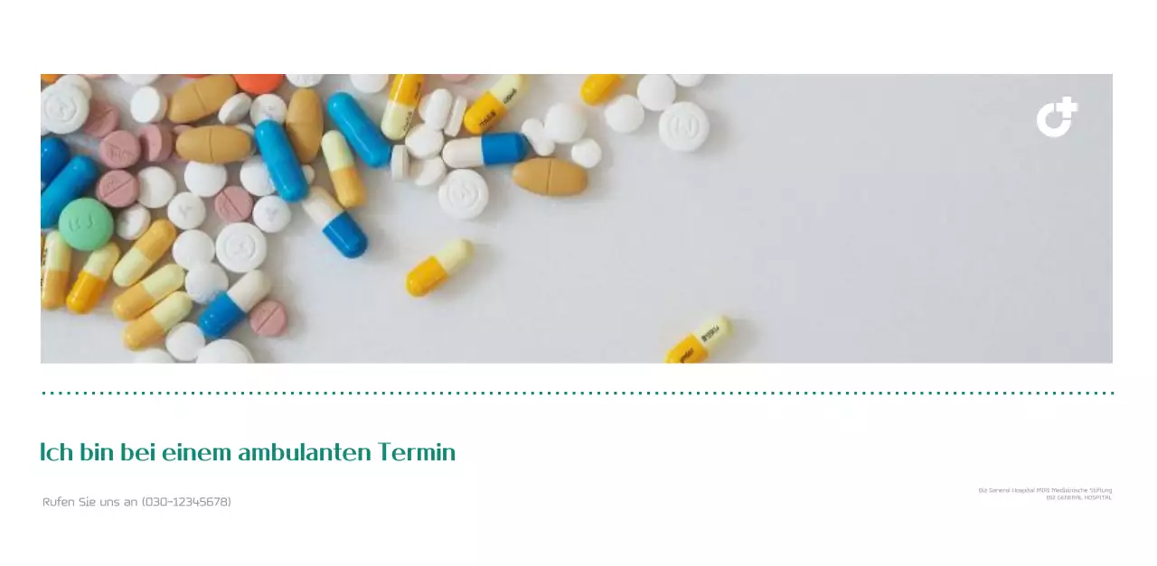 Krankenhauskalender in grünem Fotorahmen