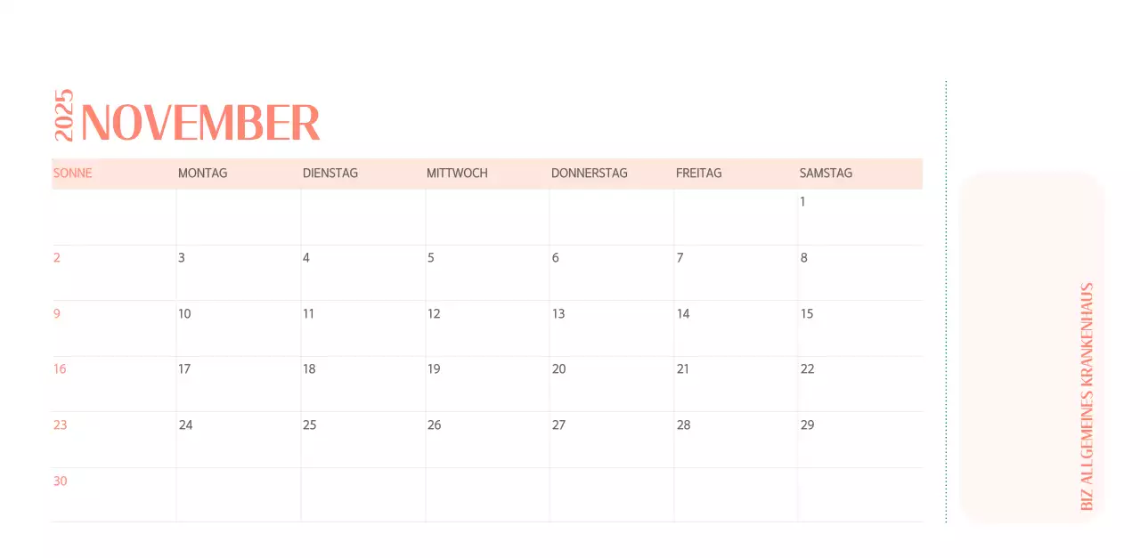 Krankenhauskalender in grünem Fotorahmen