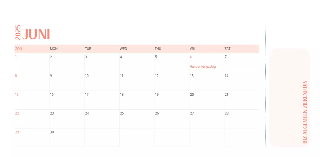 Ziekenhuiskalender in groen fotolijstje