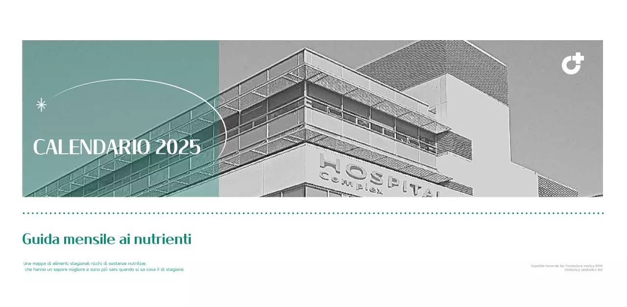 Calendario ospedaliero in cornice verde