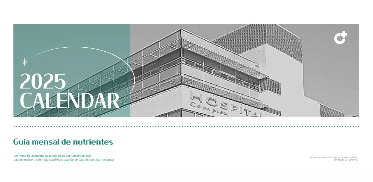 Calendário hospitalar numa moldura verde