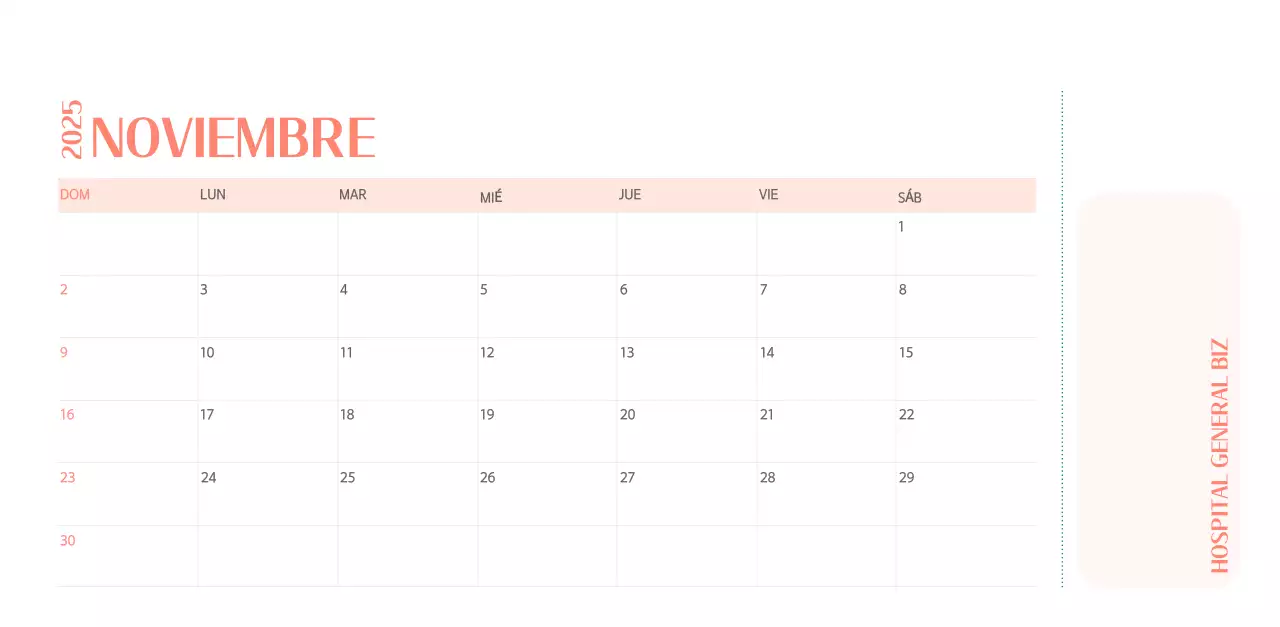 Calendario hospitalario en marco de fotos verde