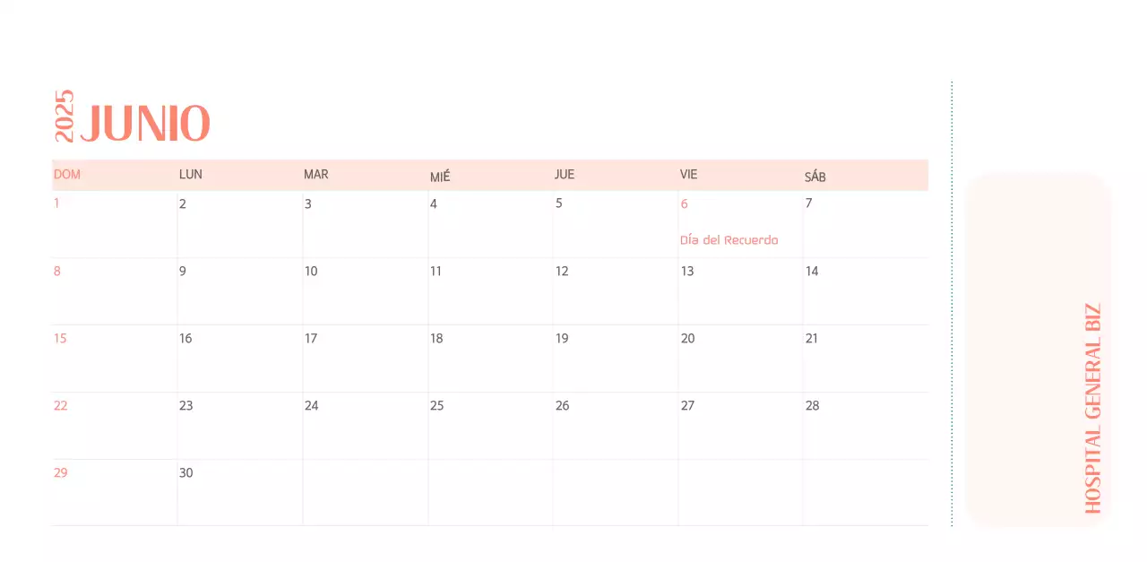 Calendario hospitalario en marco de fotos verde
