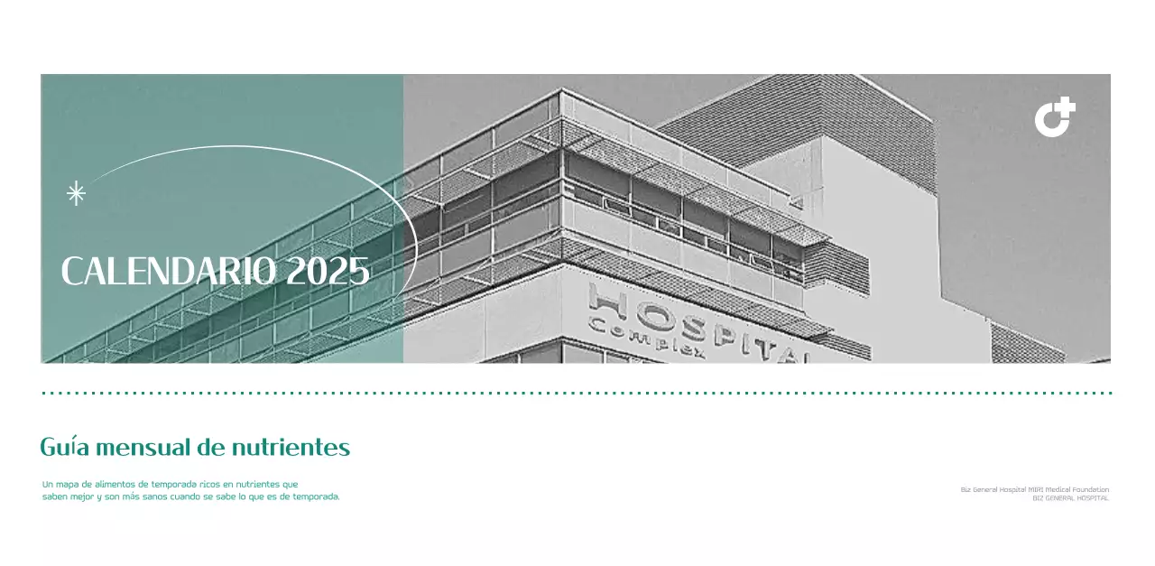 Calendario hospitalario en marco de fotos verde