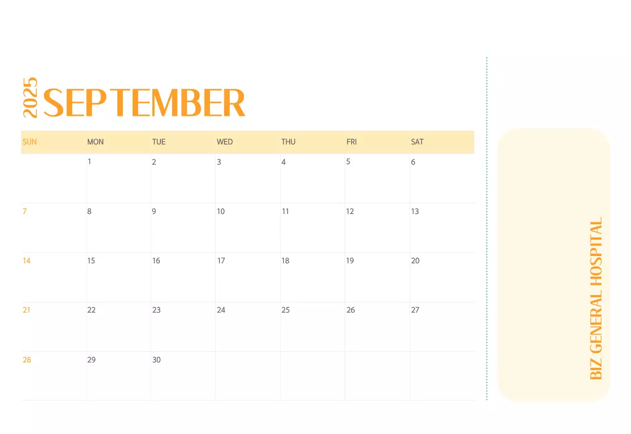 Kalender rumah sakit dalam bingkai foto hijau