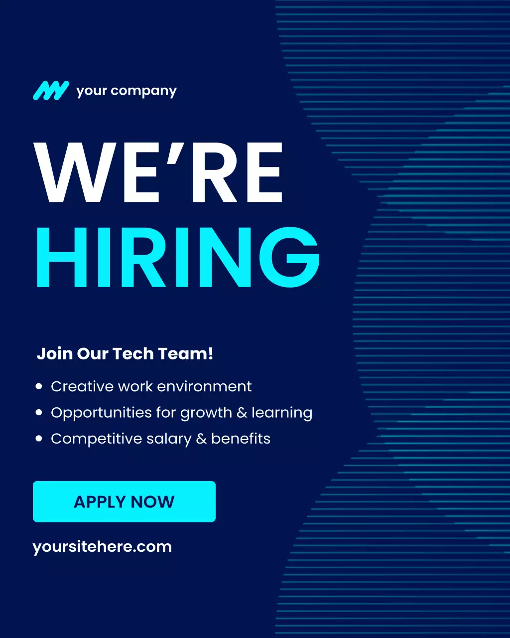 Blue Modern Recruitment Advertisement Instagram Post